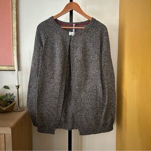 Cop.Copine Virgin Wool Cross Cape Sweater Poncho Arm Slit Minimalist Gray Size S